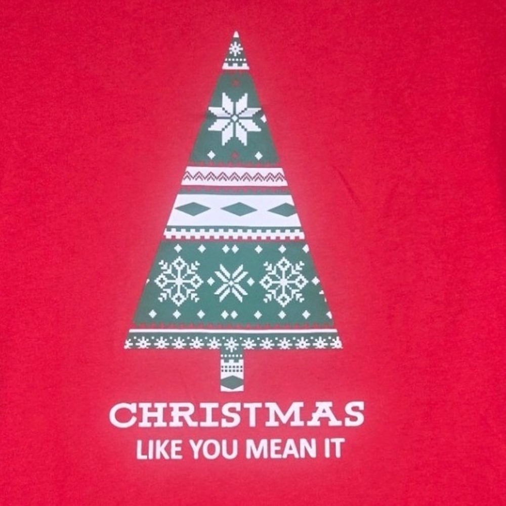 Jammies For Your Families Pajama Top Womens L Red Christmas Tree Long Sleeve